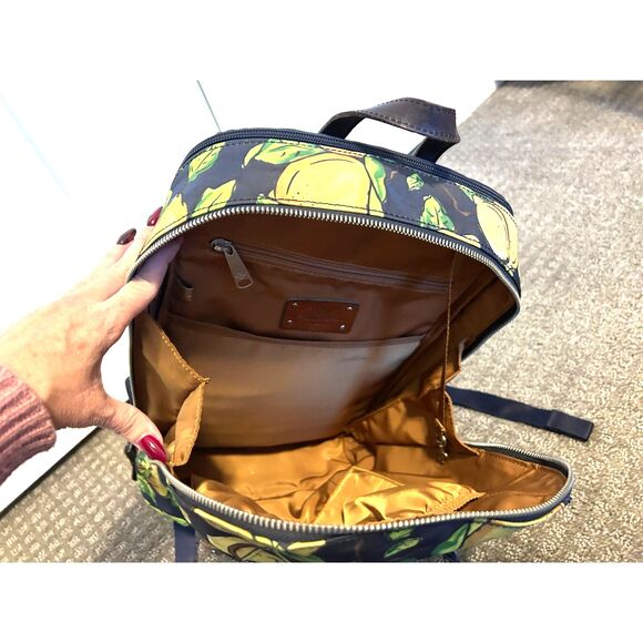 Patricia Nash Lemon Print Backpack - Picture 3 of 12